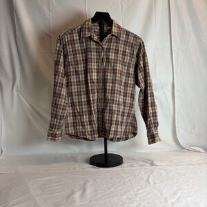 Vintage County Seat Plaid Button Down Shirt | 90s Cotton | Medium